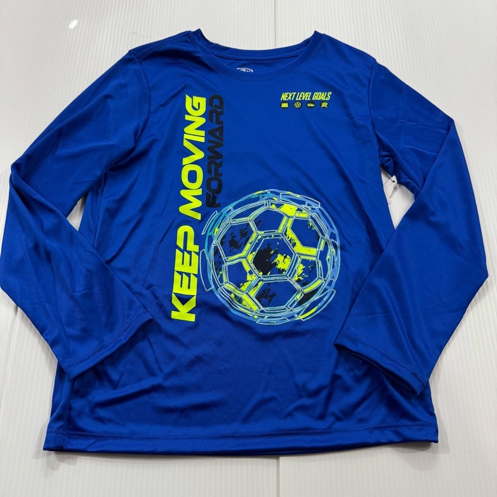 JK98. NWT Athletic Works Blue Long Sleeve Kids Tee (M 8)